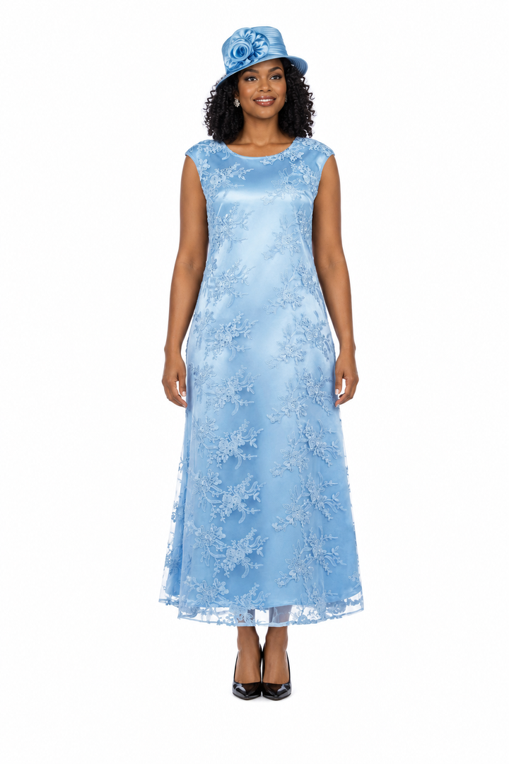 2pc Lace Dress & Hi-Lo Pull Over Lace Cape - Plus size