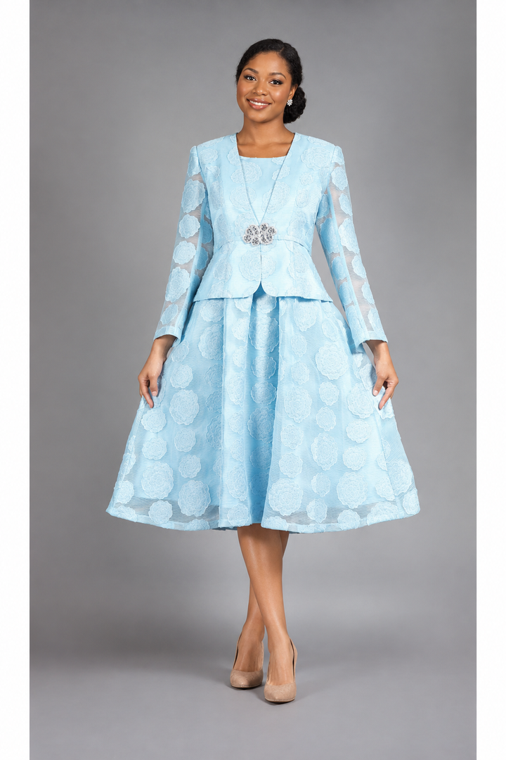 2pc Rose Organza A-line Bolero Jkt Dress