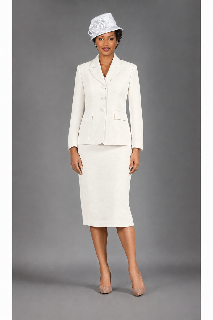 2pc Notch Layered Collar 3-Button Skt Suit