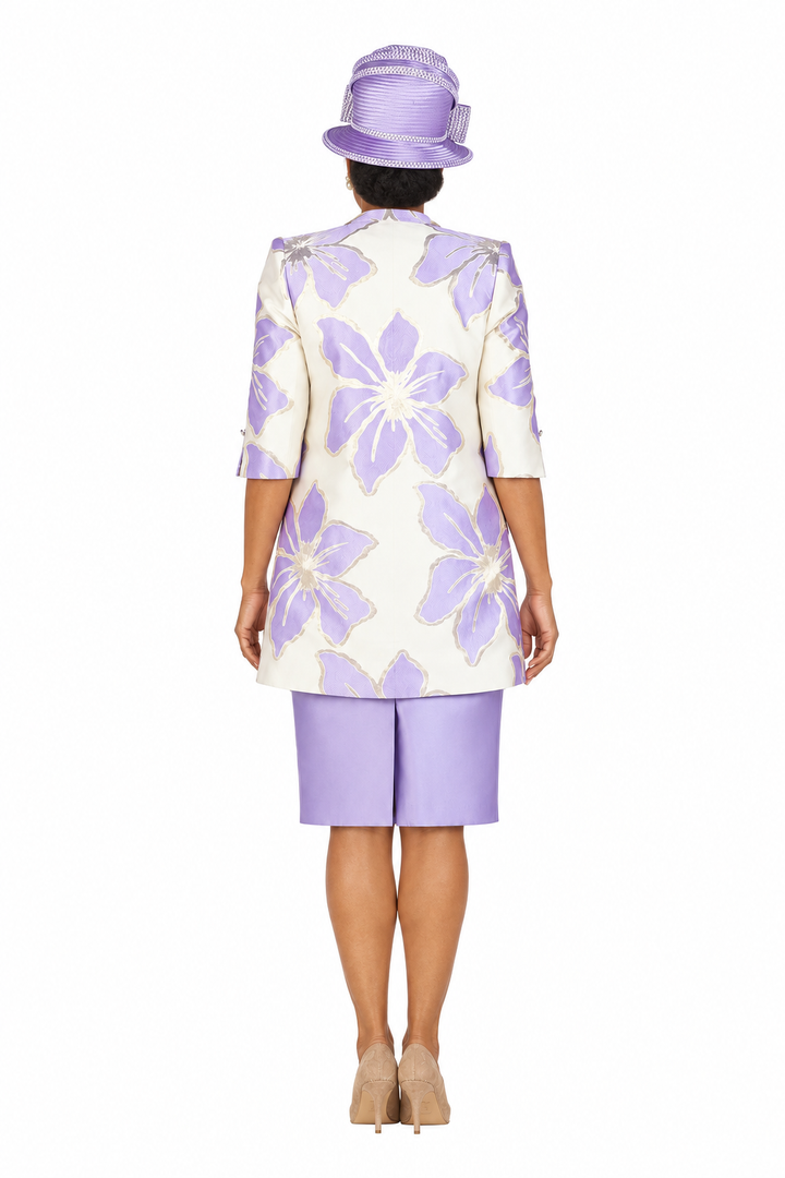 2pc Ovsz Flower Long Jkt + Solid Dress Set
