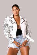 Leather Jacket with Detachable Sleeves -81941