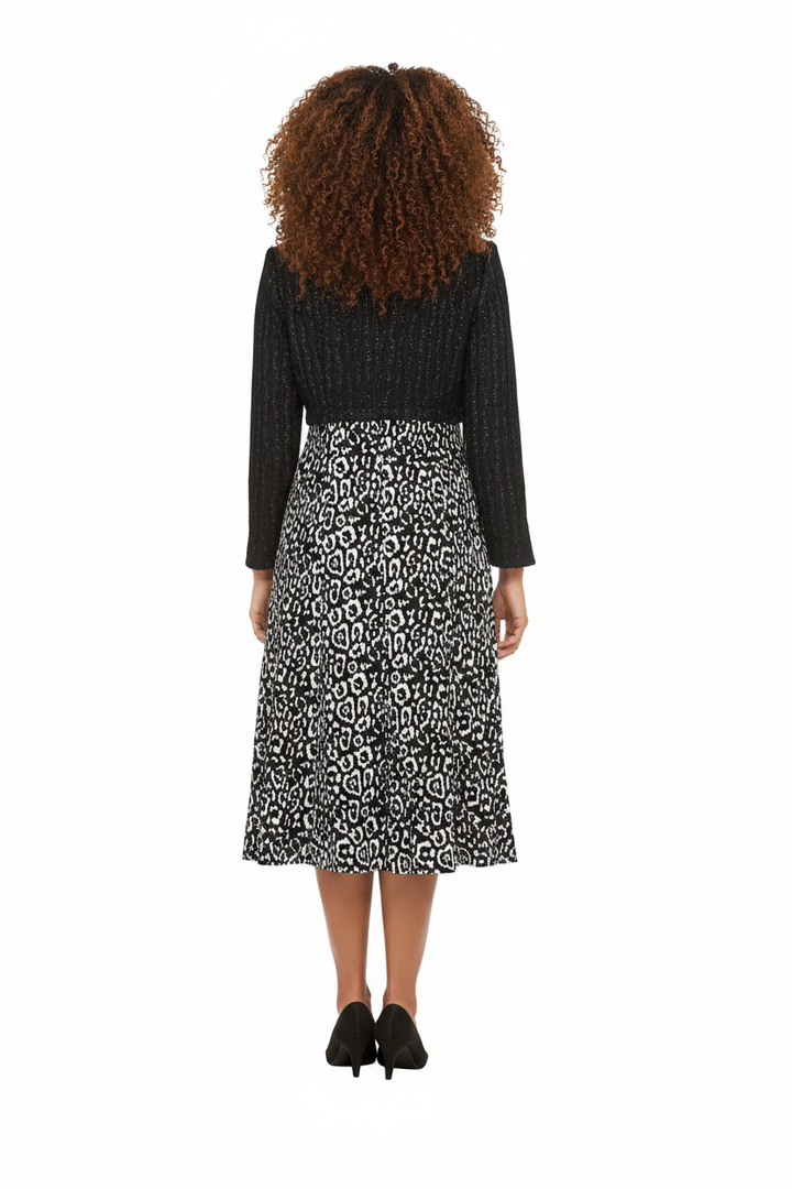 Leopard Dress Back - Black Model