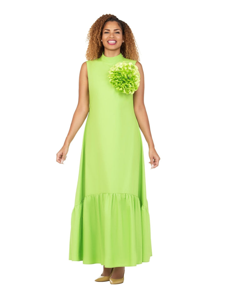 Luxury Flare Dress with Handcrafted Floral Detail - Krown Elle