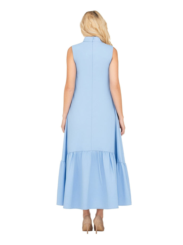 Luxury Flare Dress with Handcrafted Floral Detail - Krown Elle