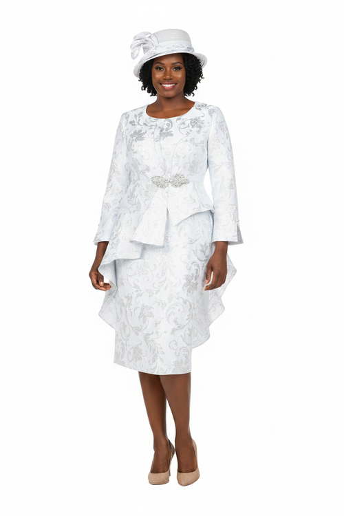 Metallic Brocade Skirt Suit - Front 1