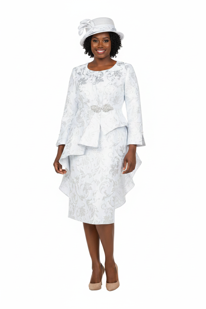 Metallic Brocade Skirt Suit - Front 1