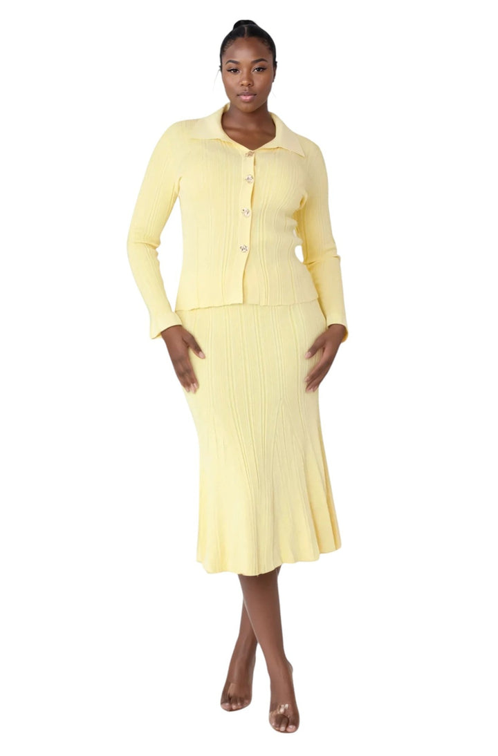 Metallic Sheen Ribbed Knit Set- 51002