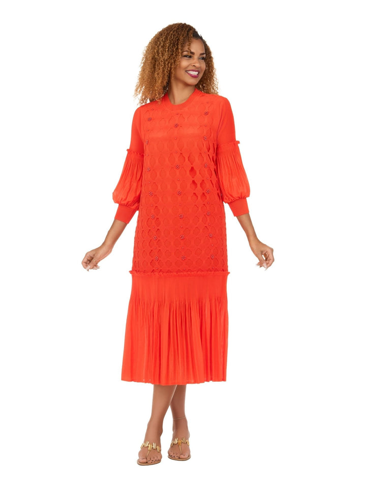 Modern Elegance Beaded Midi Dress in Pleats - Krown Elle