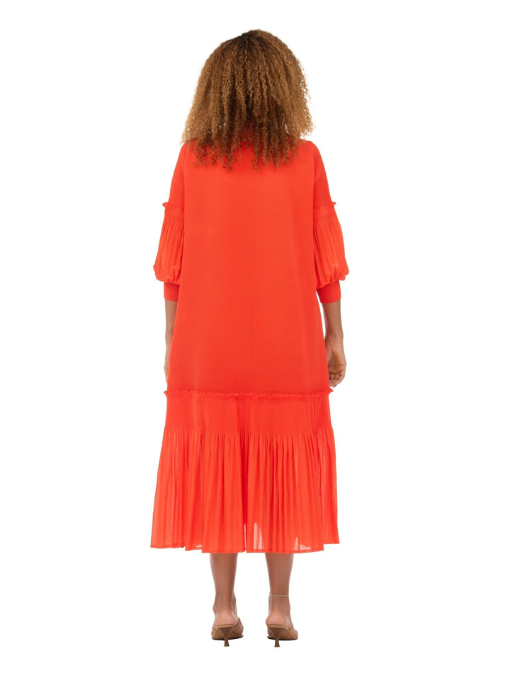 Modern Elegance Beaded Midi Dress in Pleats - Krown Elle