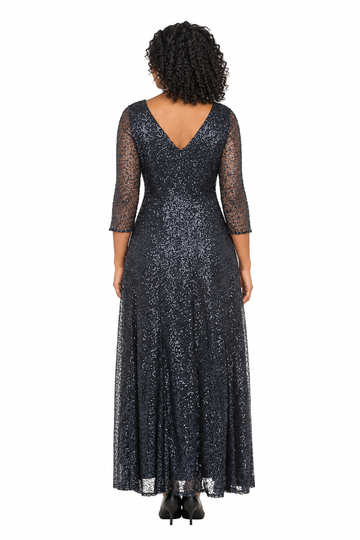 Evening Dress w/ See-thru Sleeves