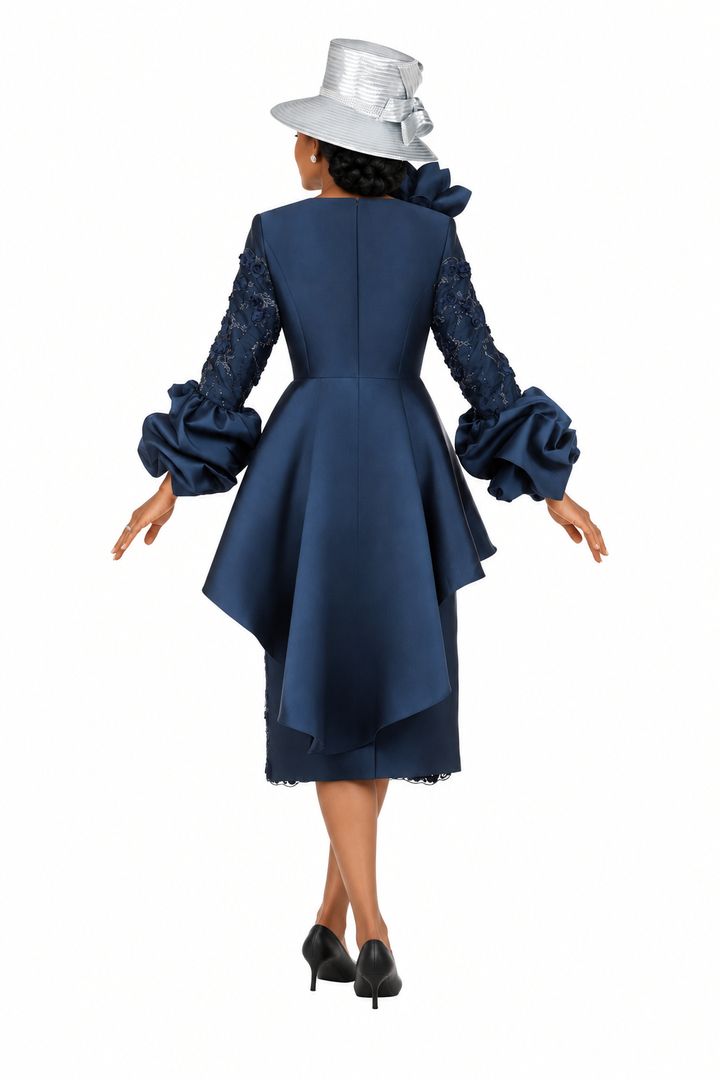 Sculpted Elegance Floral Lace 2pc Skirt Suit-Plus
