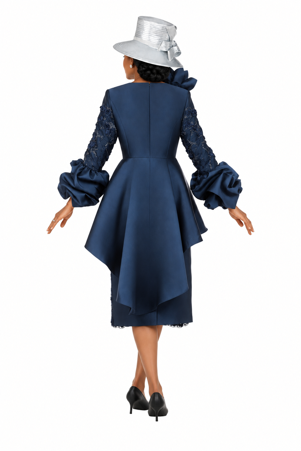 Sculpted Elegance Floral Lace 2pc Skirt Suit
