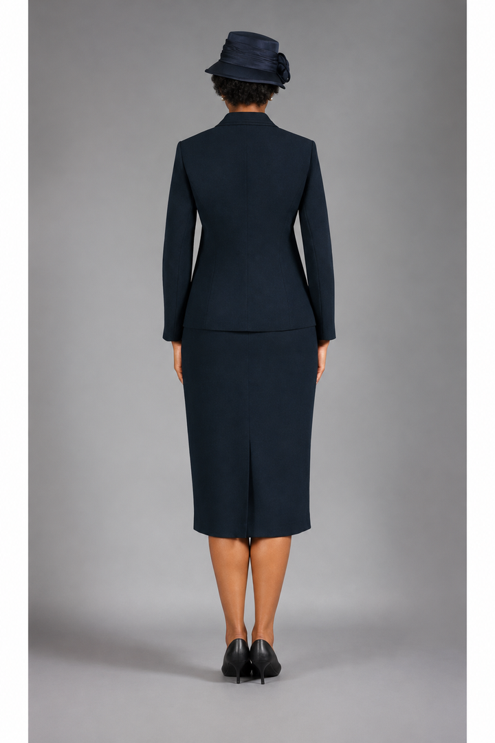 2pc Notch Layered Collar 3-Button Skt Suit