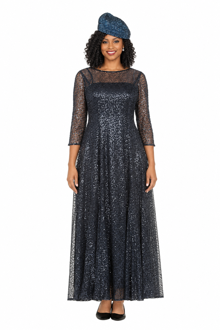 Evening Dress w/ See-thru Sleeves