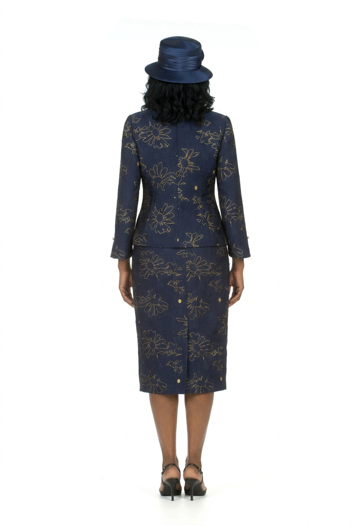 3pc Brocade Emb Skrt Suit w/ Decor Ribbons-Plus