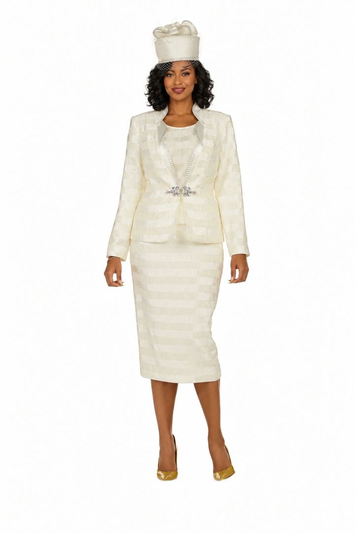 Classic Crinkle Satin 3pc Suit Ensemble