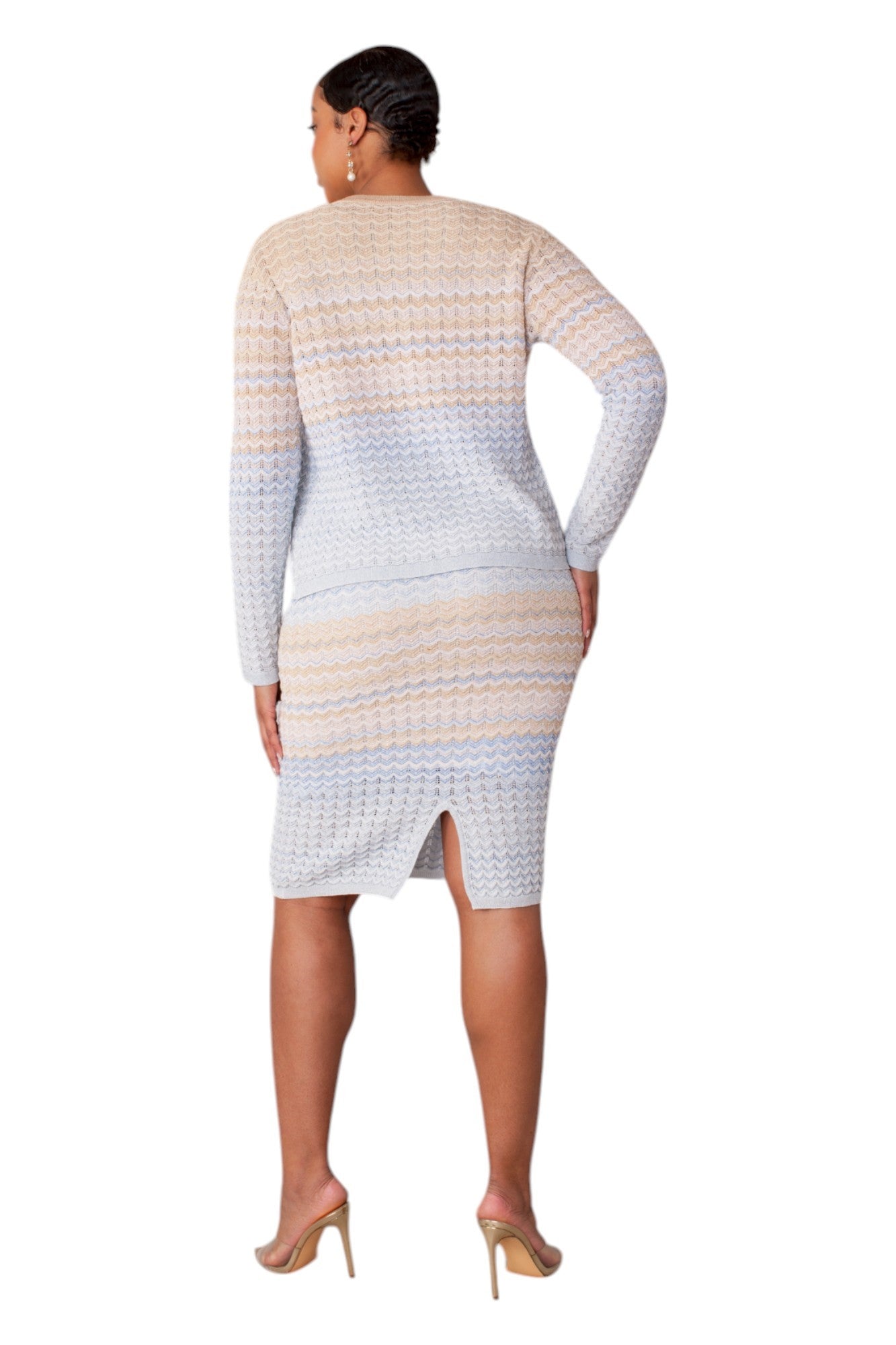 Ombré Wave Knit Two-Piece Set- 51005