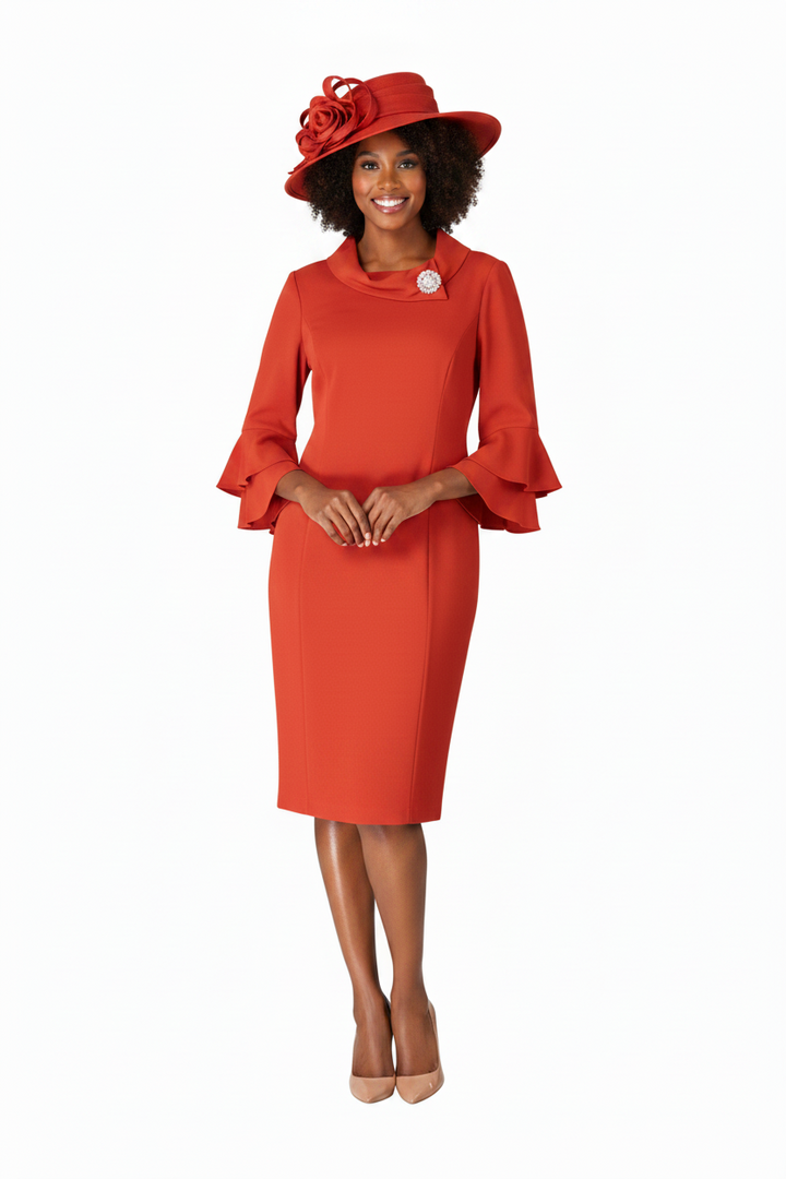 Draped Collar Bell Sleeve Shift Dress-Plus