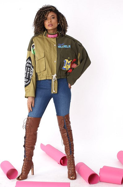 Patchwork Utility Woven Jacket - 81804