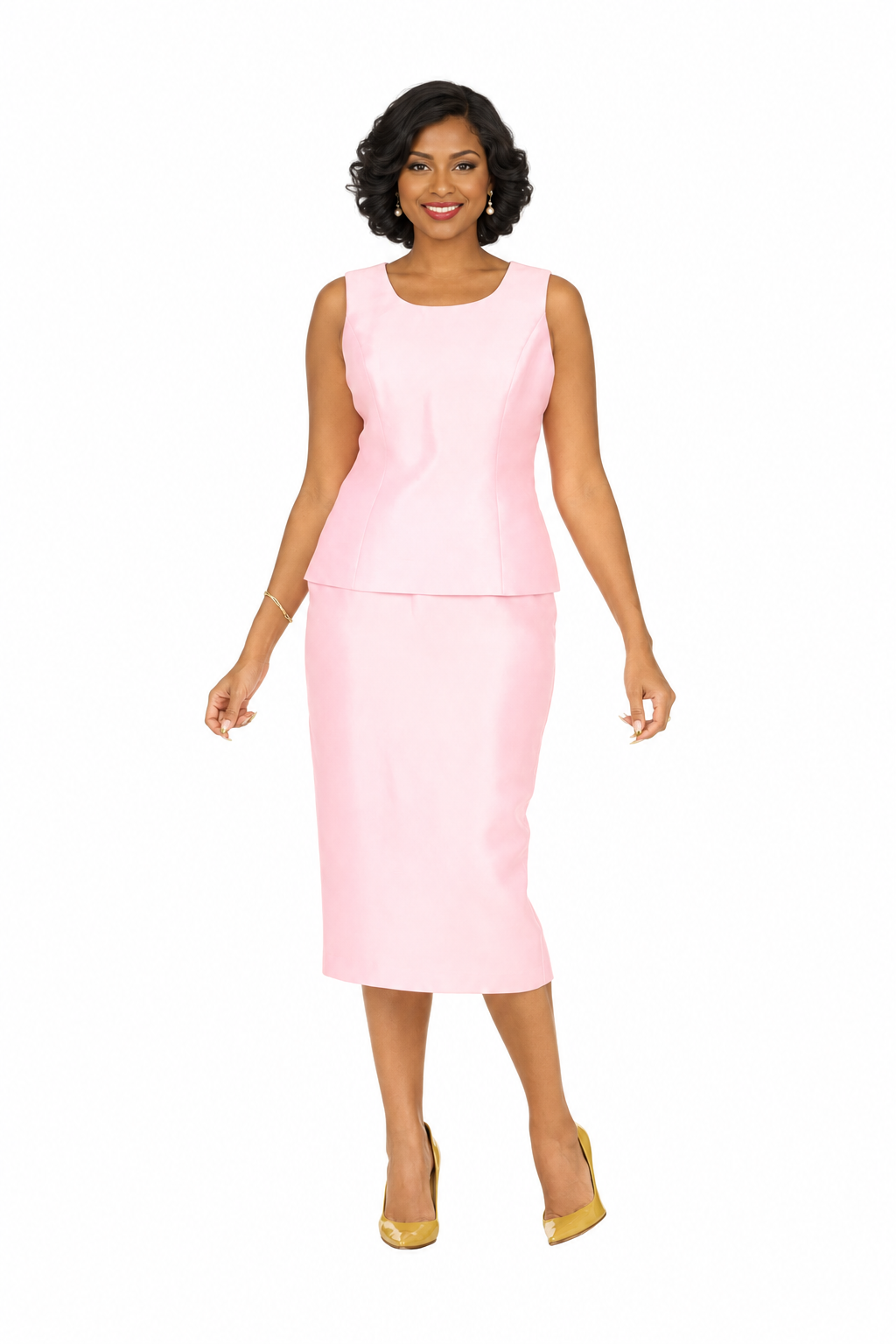 3pc Silky Twill Skt Suit w/ Cutouts & Stones-Plus