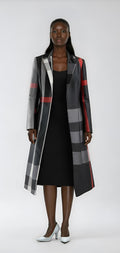 Plaid Long Jacket Church Dress Set - 41033