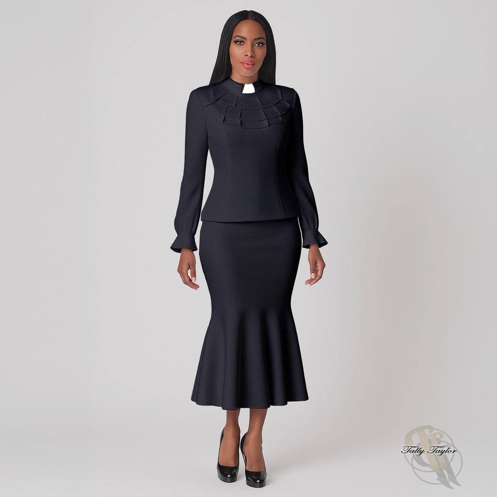 Plus Size Two-Piece Ruffle Church Set- 4601W