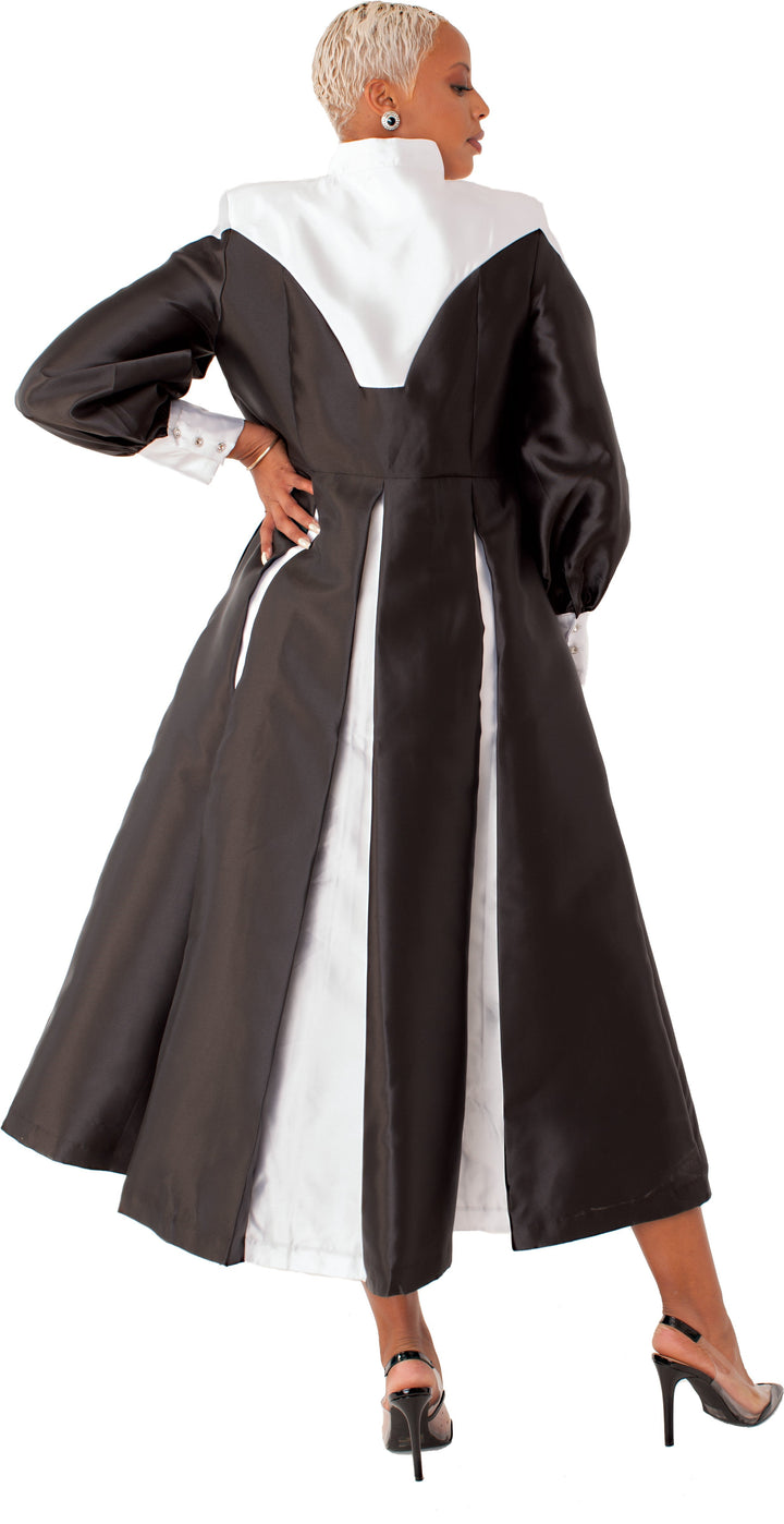 Plus Size Two-Toned Woven Cassock Robe- 4802W