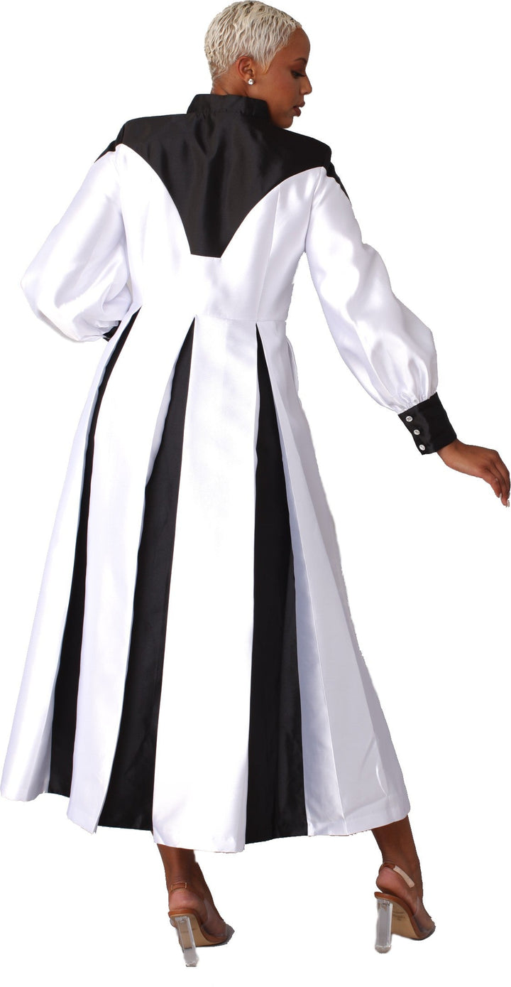 Plus Size Two-Toned Woven Cassock Robe- 4802W