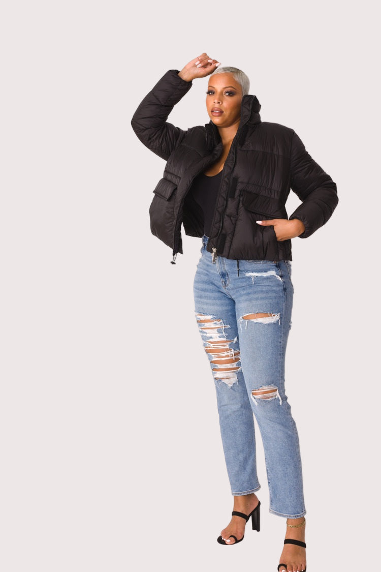 Plush Puffer Jacket - 81876