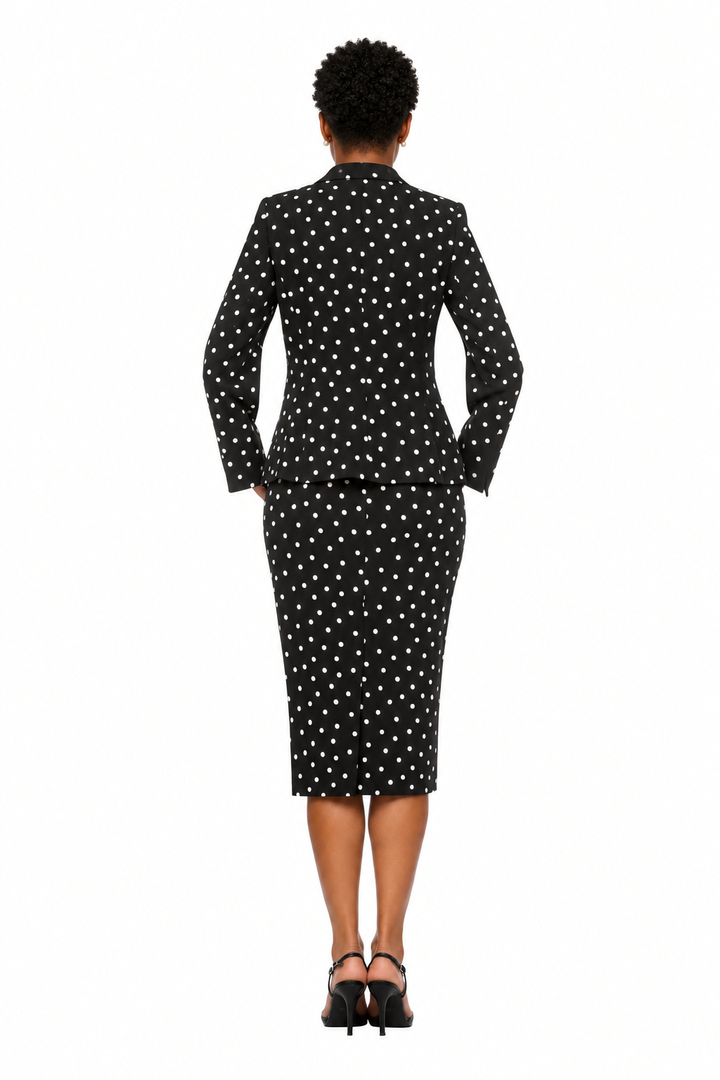 3pc Round Neck Clean Lines Detailed Skirt Suit