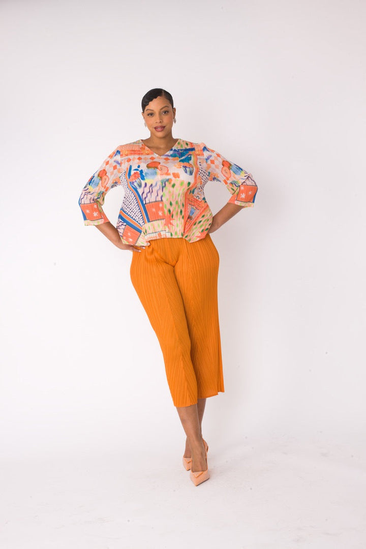 Printed Top and Palazzo Pants Set- 82763
