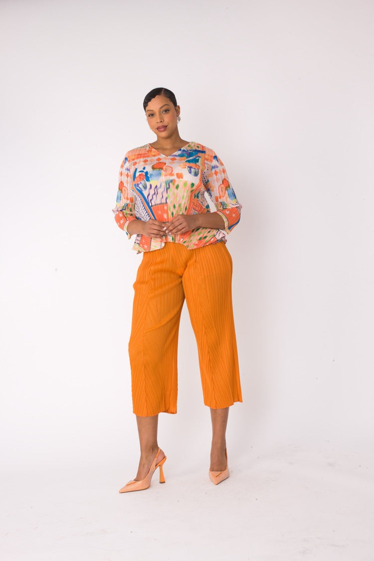 Printed Top and Palazzo Pants Set- 82763
