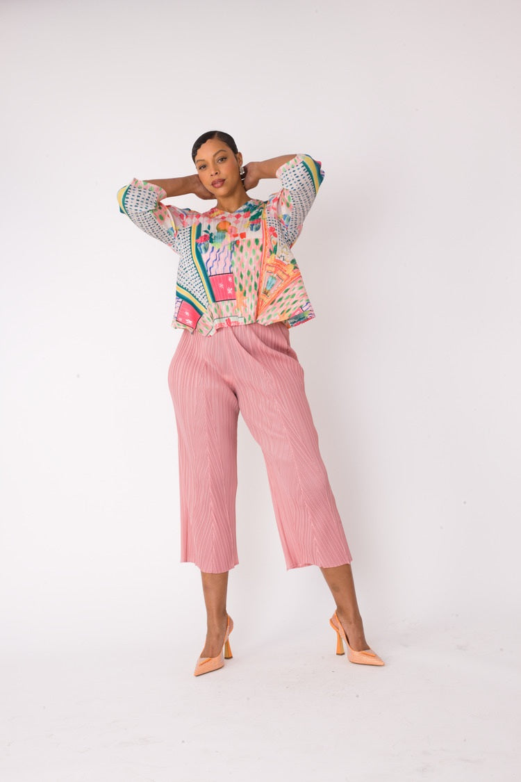 Printed Top and Palazzo Pants Set- 82763