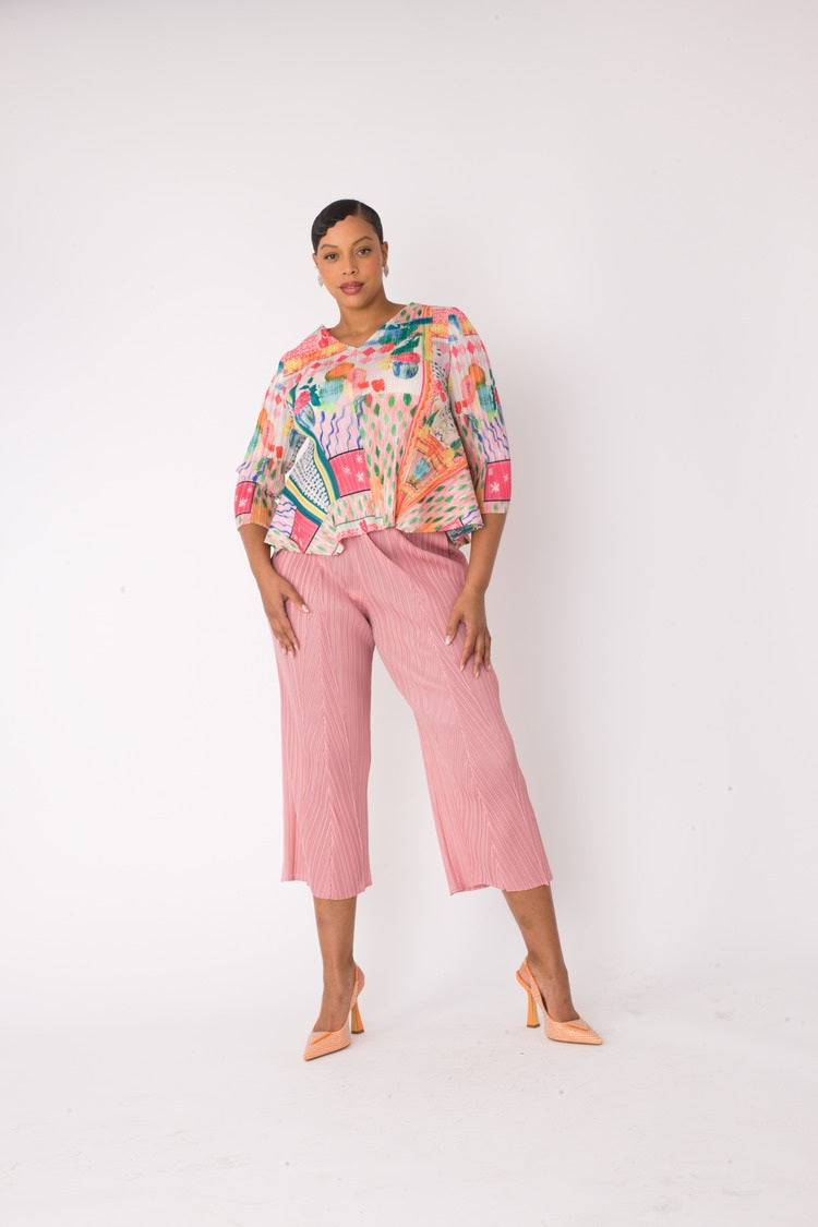 Printed Top and Palazzo Pants Set- 82763