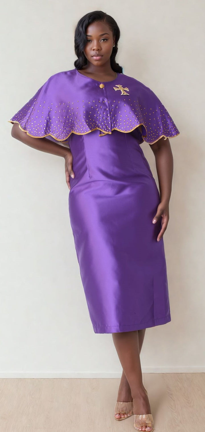 3-Piece Church Robe with Detachable Cape – 4866