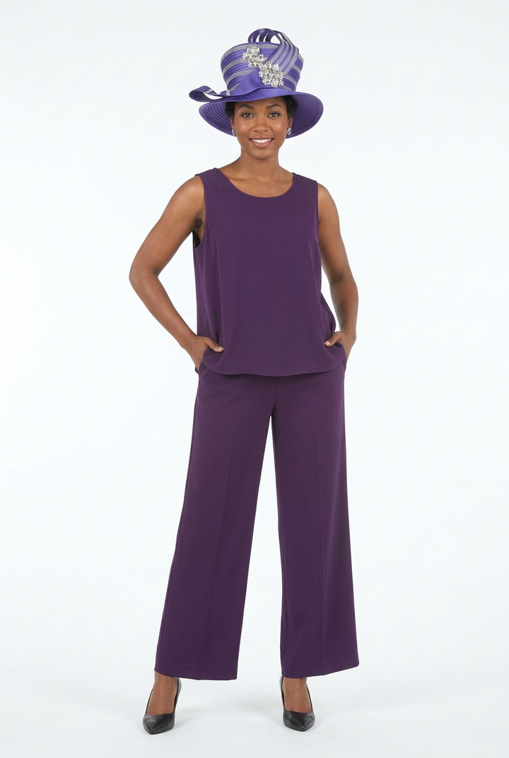 3pc Long Jkt+Cami+Pants Suit-Plus