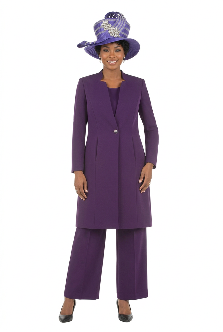 3pc Long Jkt+Cami+Pants Suit-Plus