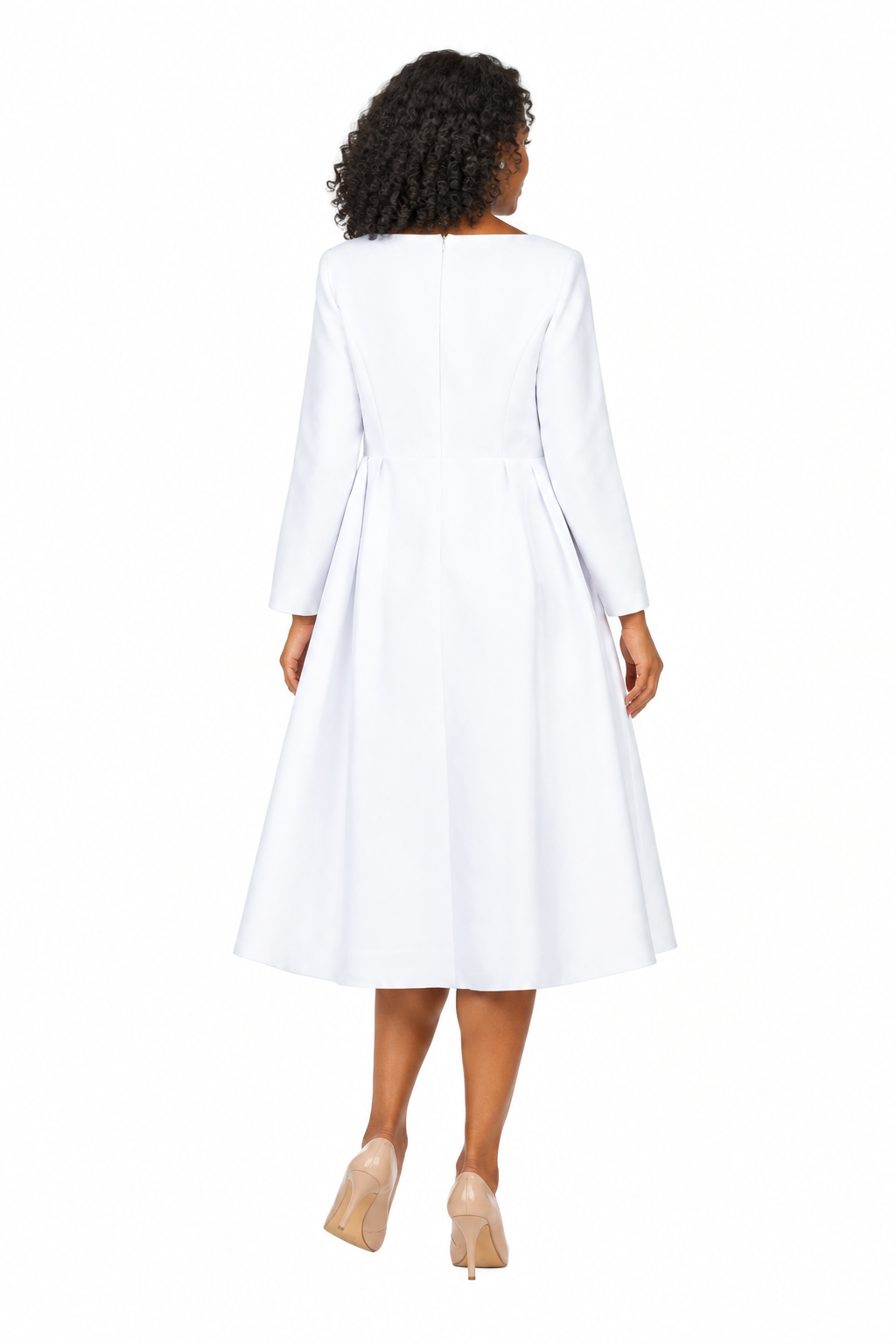 Timeless A-Line Dress with Jewel Brooch-Plus