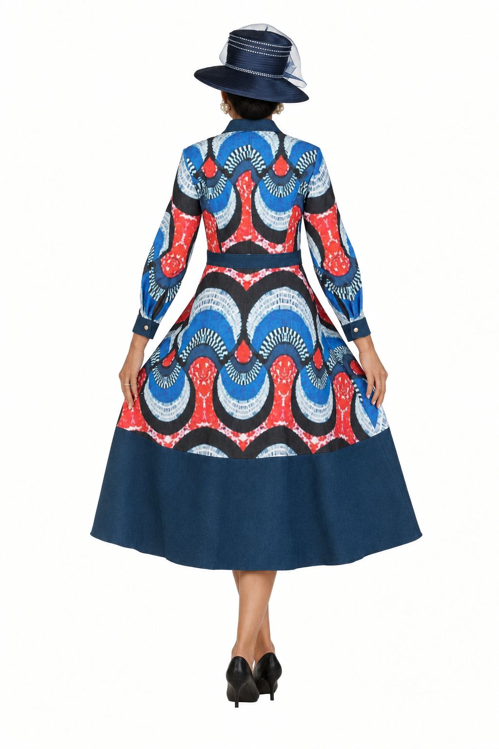 Button Down Denim Shirt Dress in Prints