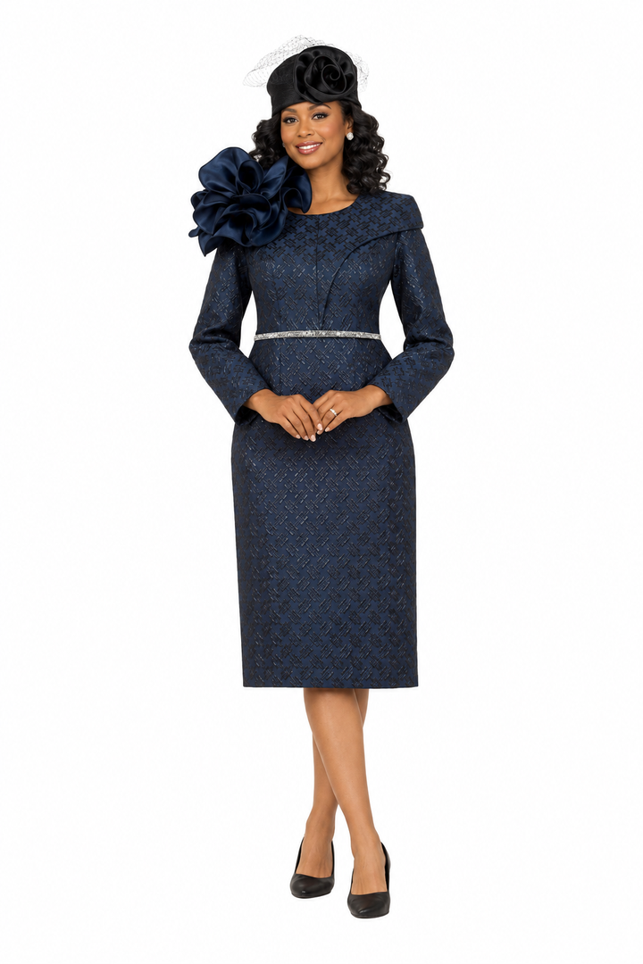 Midnight Bloom Jacquard Dress - Plus Size