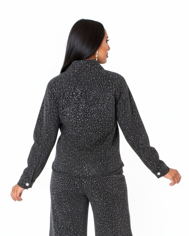 Rhinestone Denim Jacket - 82395