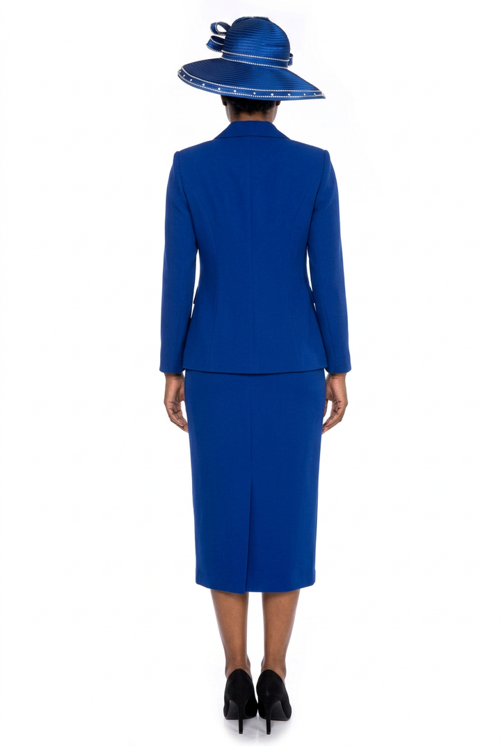 2pc Notch Collar 3-button Skirt Suit-Plus