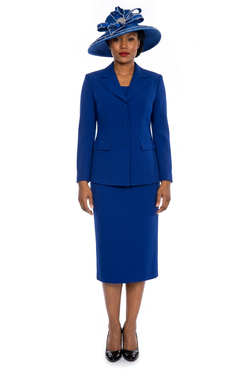 2pc Notch Collar 3-button Skirt Suit-Plus