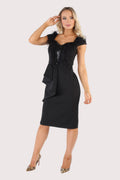 Sequin and Feather Cocktail Dress -81704