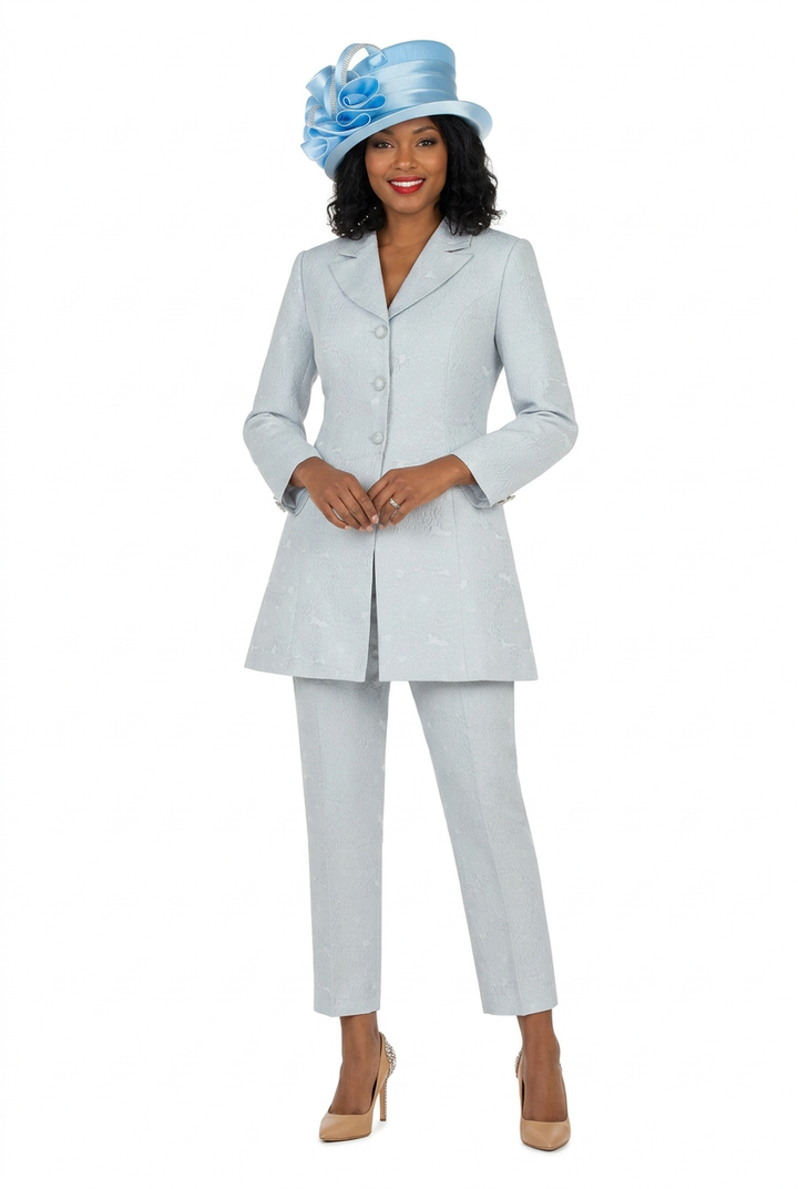 3pc Brocade Wardrober - Long Jkt, Pants, Skirt Set