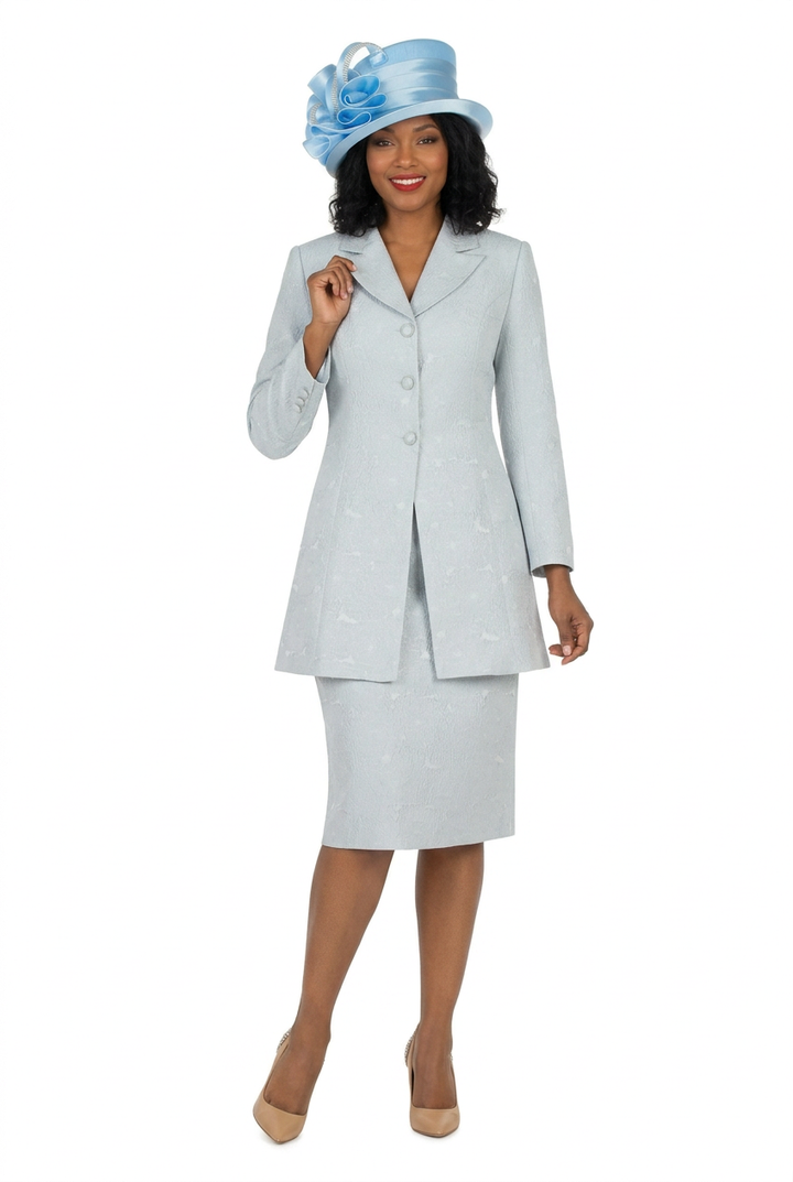 3pc Brocade Wardrober - Long Jkt, Pants, Skirt Set