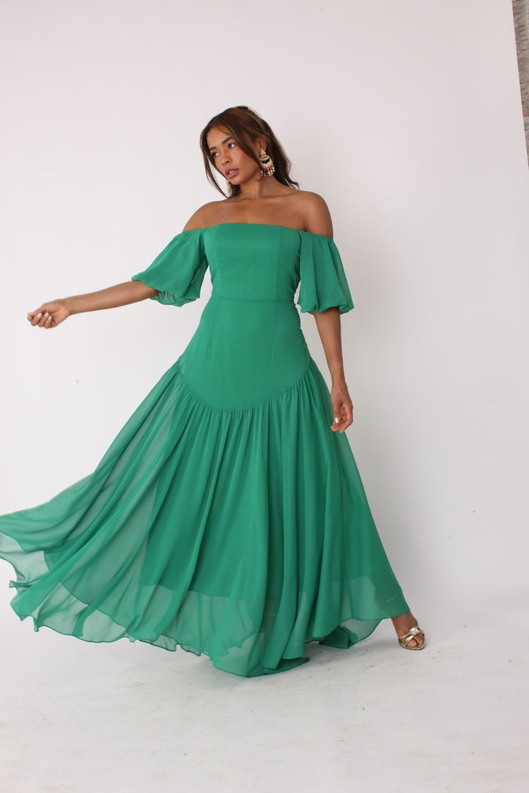 Sunset Dream Off-Shoulder Maxi Dress - 82315