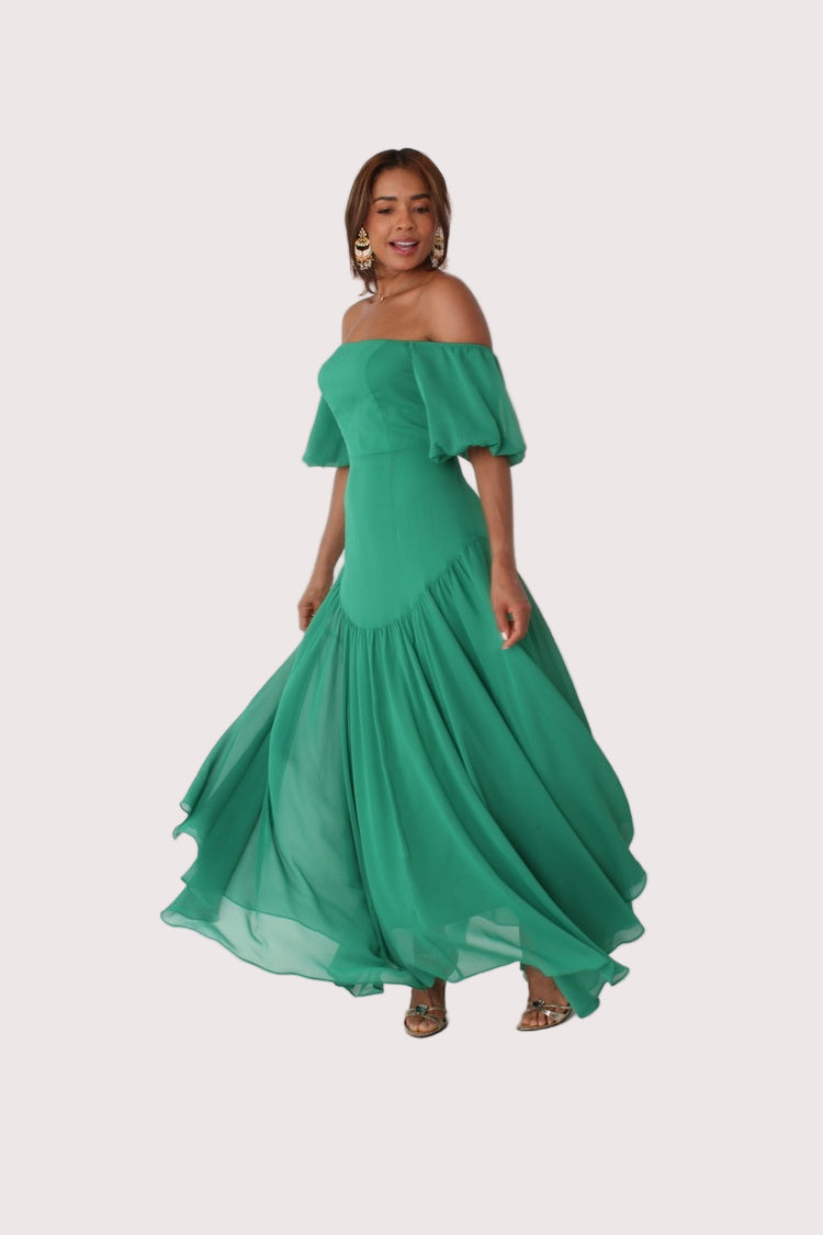Sunset Dream Off-Shoulder Maxi Dress - 82315