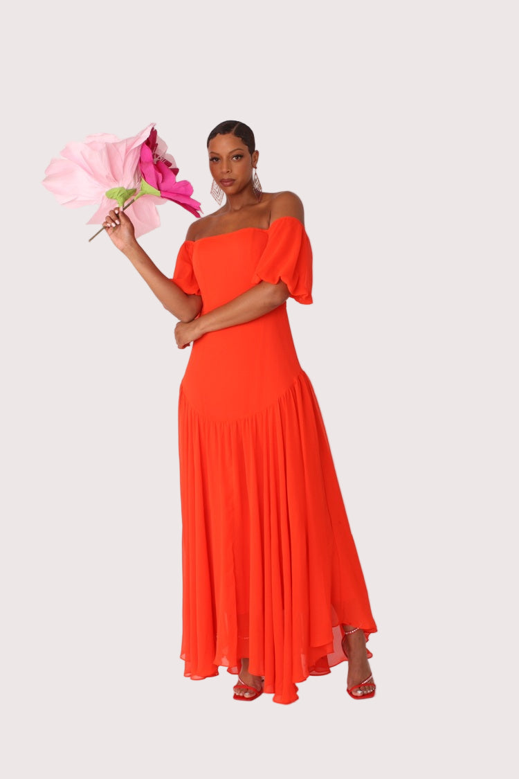 Sunset Dream Off-Shoulder Maxi Dress - 82315