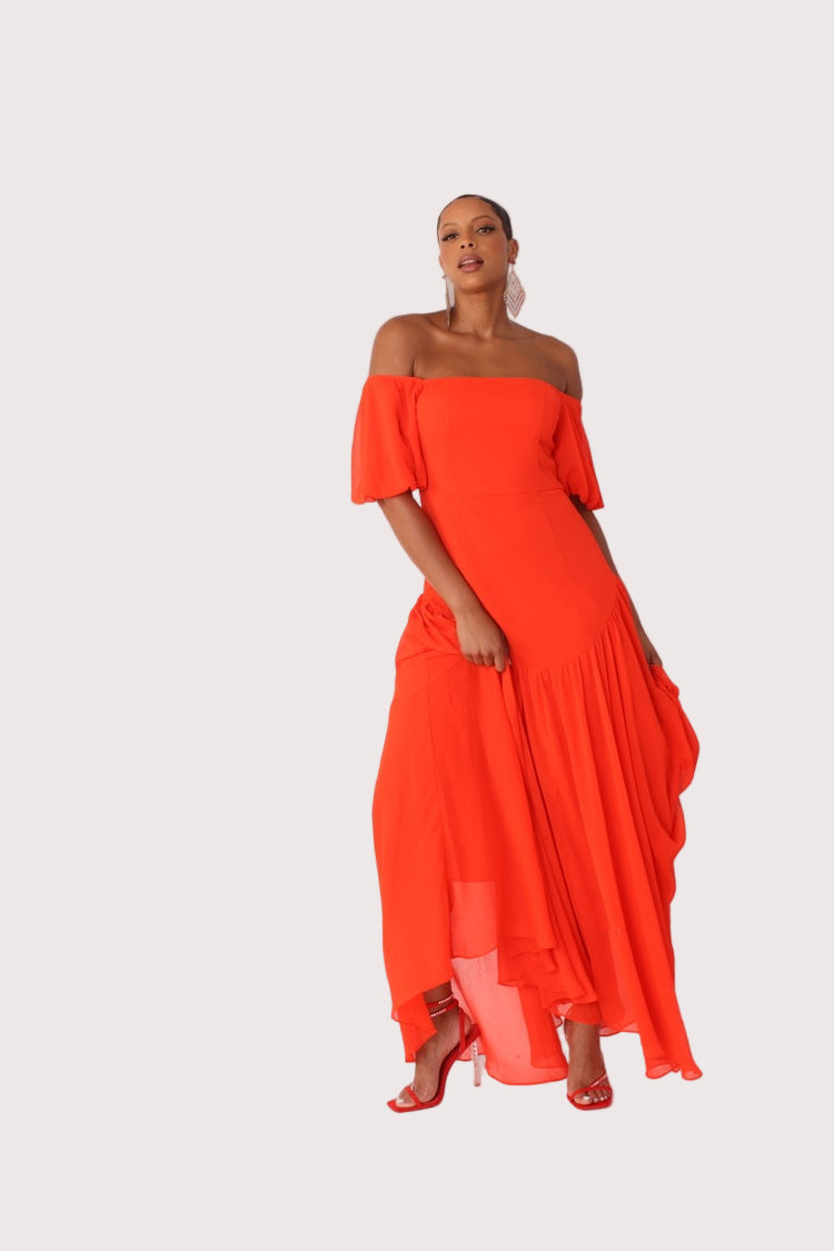 Sunset Dream Off-Shoulder Maxi Dress - 82315